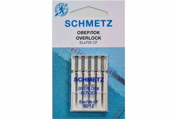Иглы Schmetz для оверлока ELx705 CF №80, 5 шт в Балее