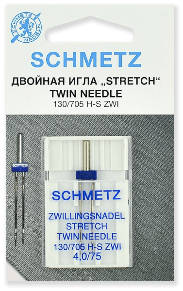 Иглы Schmetz стрейч двойные 130/705 H-S ZWI 4,0/75, 1 шт в Балее